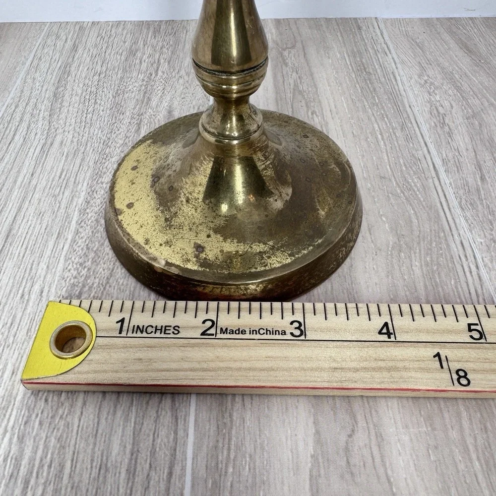Vintage Brass Candlestick Made In England 6in Taper Candle Holder Small‎